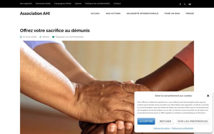 Screenshot of aideshumanitaires.eu