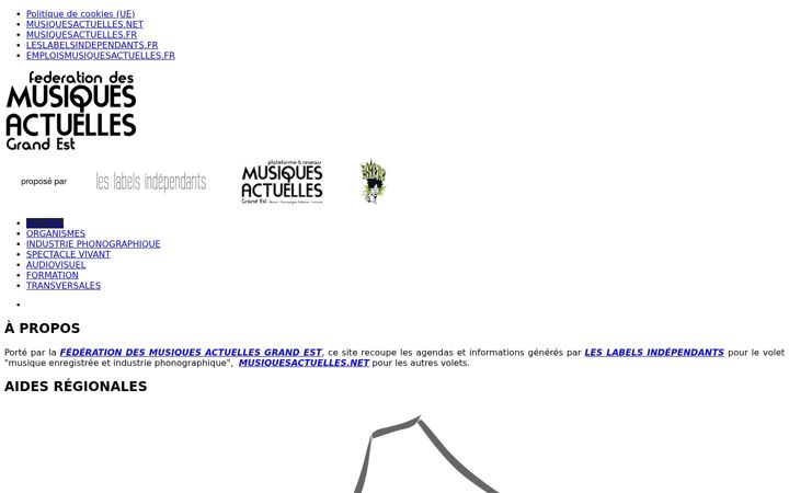 Screenshot von aidesmusiquesactuelles.fr
