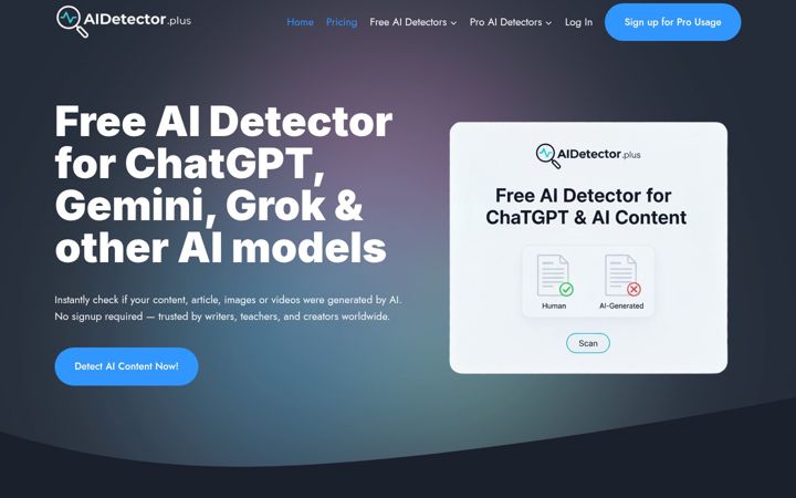 Screenshot of aidetector.plus