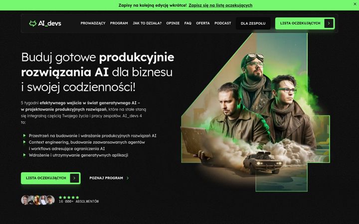 Captură de ecran a aidevs.pl