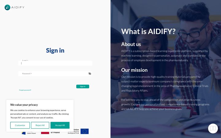 Screenshot of aidify.eu