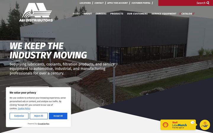 Skjámynd af aidistributors.com