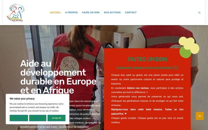 Screenshot ta' aidons-nos-racines.org