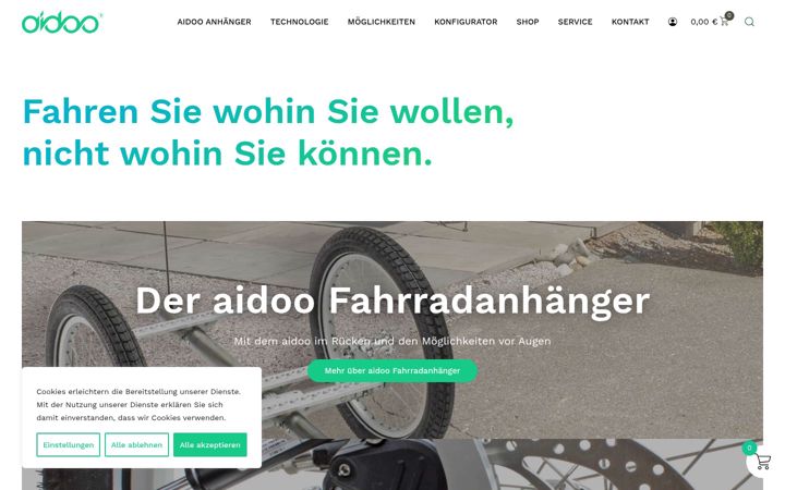 Screenshot von aidoo-tec.de