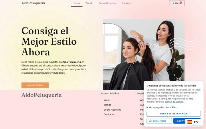 Screenshot of aidopeluqueria.com