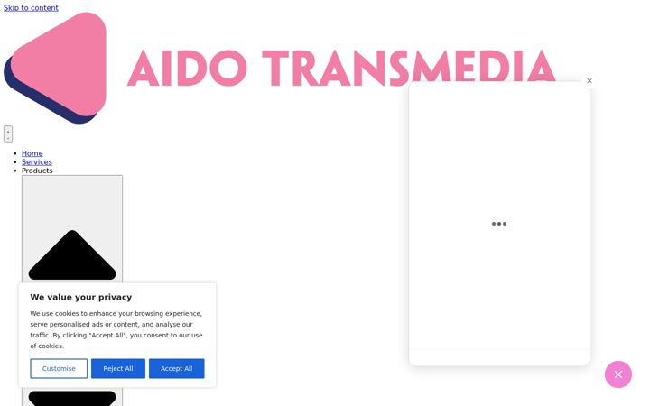 Screenshot of aidotransmedia.com