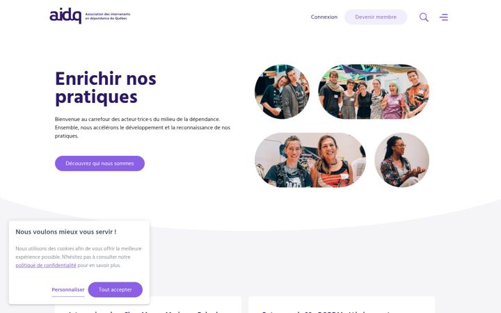 Screenshot von aidq.org