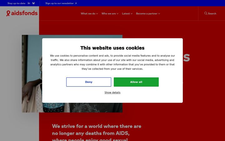 Screenshot of aidsfonds.org