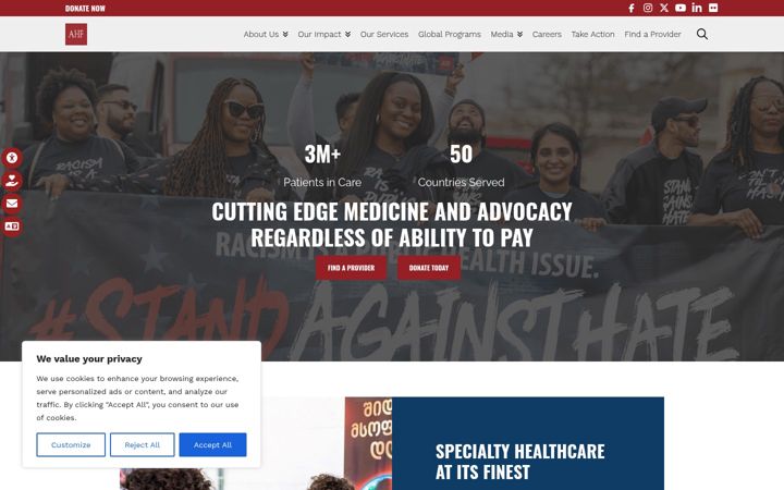 Screenshot of aidshealth.org