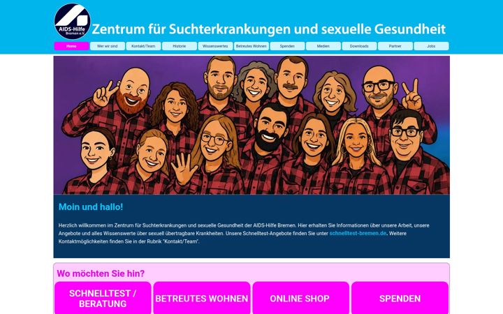 Screenshot von aidshilfe-bremen.de