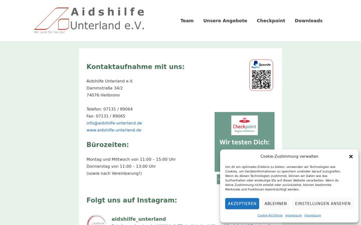Screenshot of aidshilfe-unterland.de