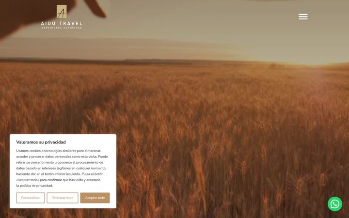 Screenshot of aidu.travel