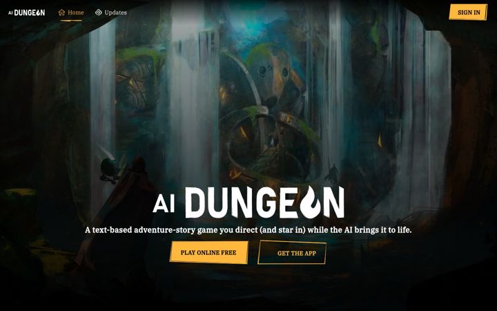 Screenshot of aidungeon.io