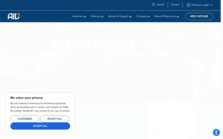 Screenshot von aidusa.com
