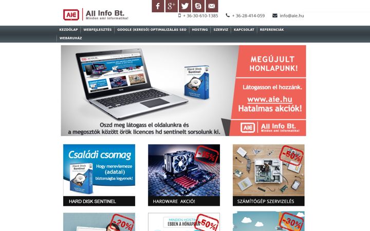Screenshot di aie.hu