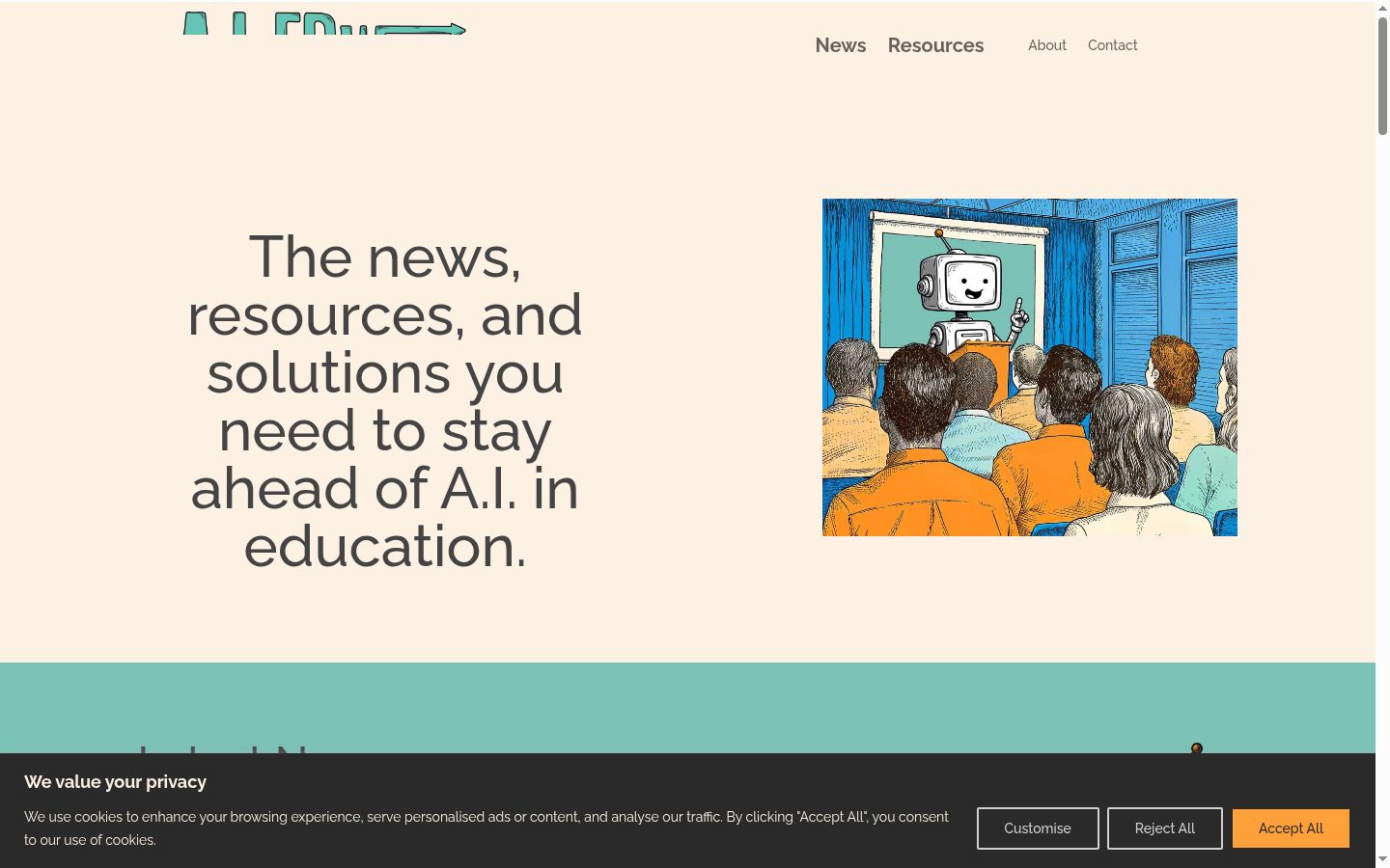 Screenshot of the consent banner shown before any interaction