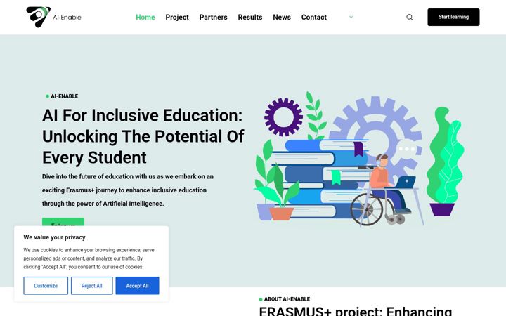 Screenshot of aienable.eu