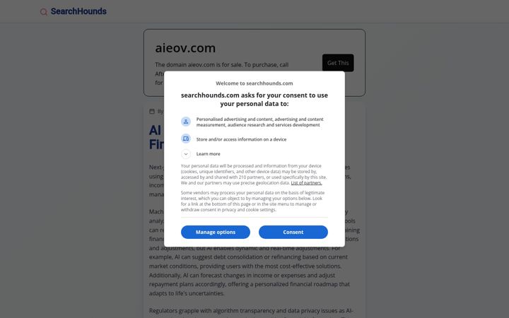 Screenshot of aieov.com