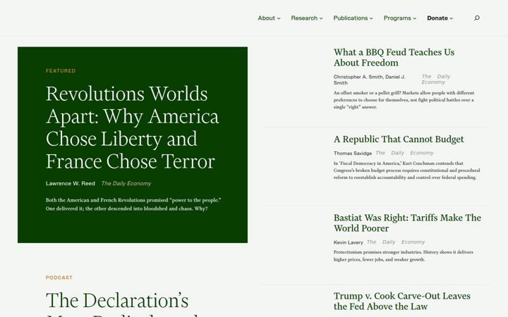 Screenshot of aier.org