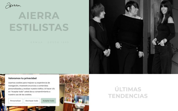 Captura de ecrã de aierraestilistas.com