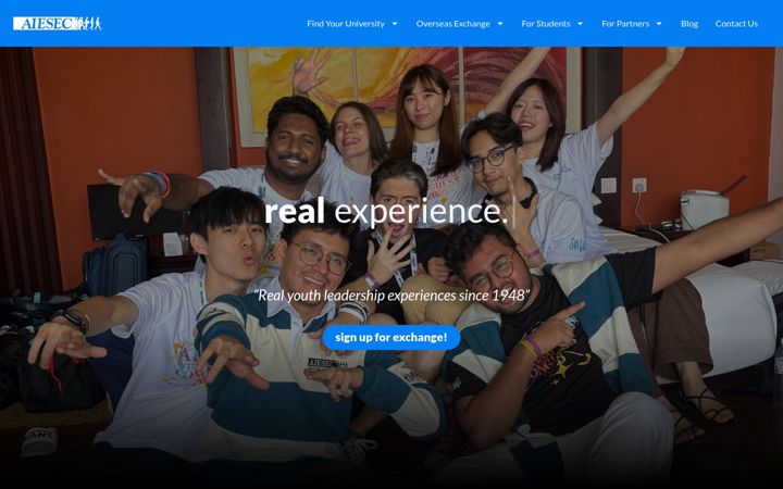 Screenshot of aiesec.hk