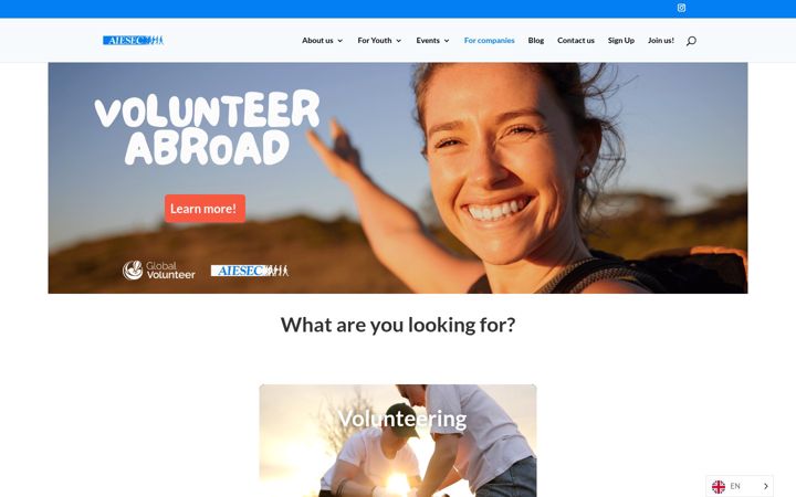 Screenshot of aiesec.nl