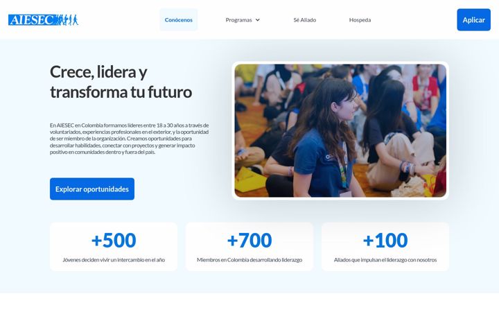 Screenshot of aieseccolombia.org