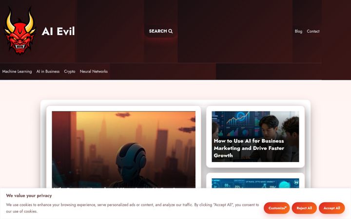 Screenshot of aievil.co.uk