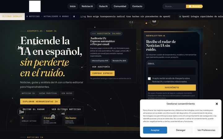 Screenshot ta' aiexperts.es