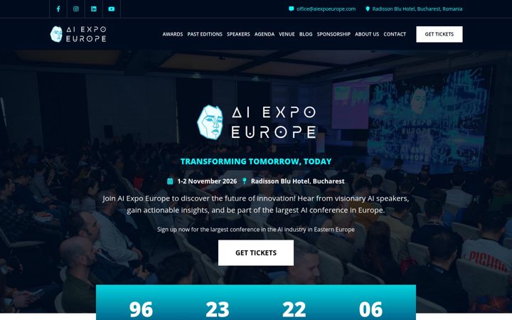 Skärmbild av aiexpoeurope.com