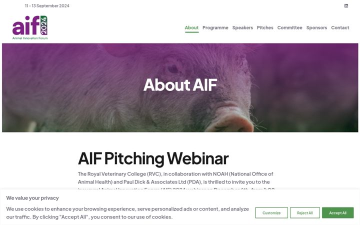 Screenshot of aif-conference.org