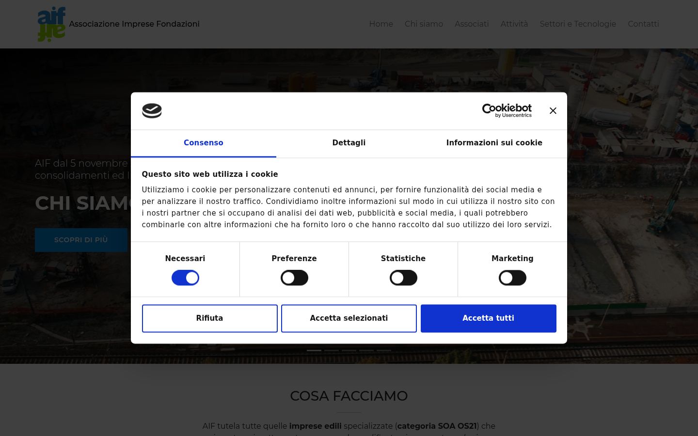Screenshot van de toestemmingsbanner zoals getoond vóór enige interactie
