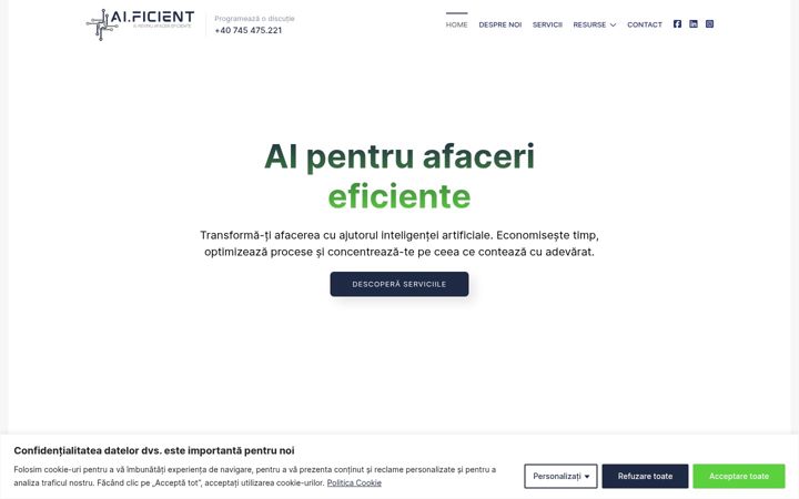 Screenshot of aificient.ro