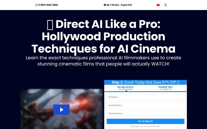 Skärmbild av aifilmmakingadvantage.com
