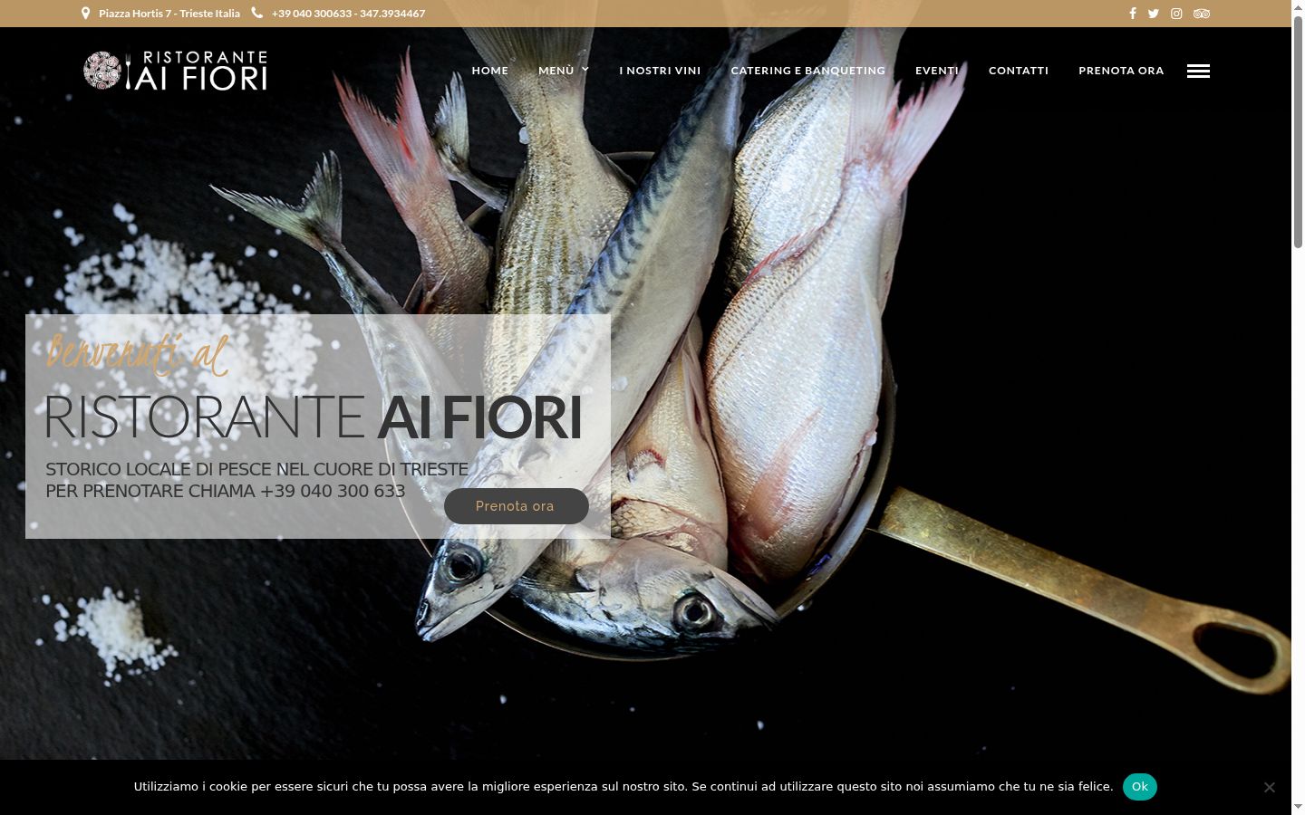 Screenshot del banner di consenso mostrato prima di qualsiasi interazione