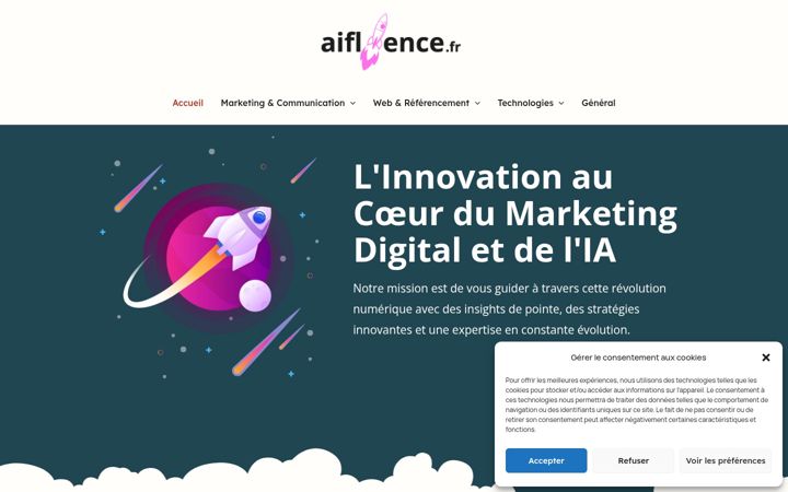 Screenshot of aifluence.fr