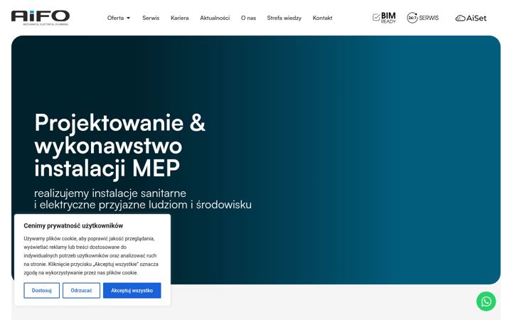 Kuvakaappaus sivustosta aifo-mep.pl
