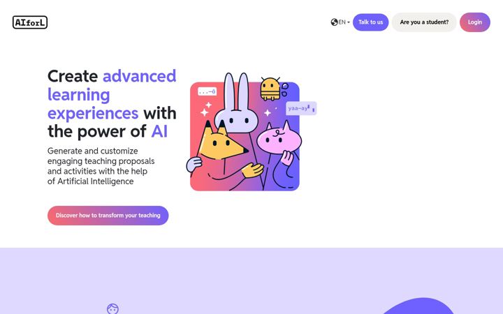 Screenshot of aiforlearning.digital