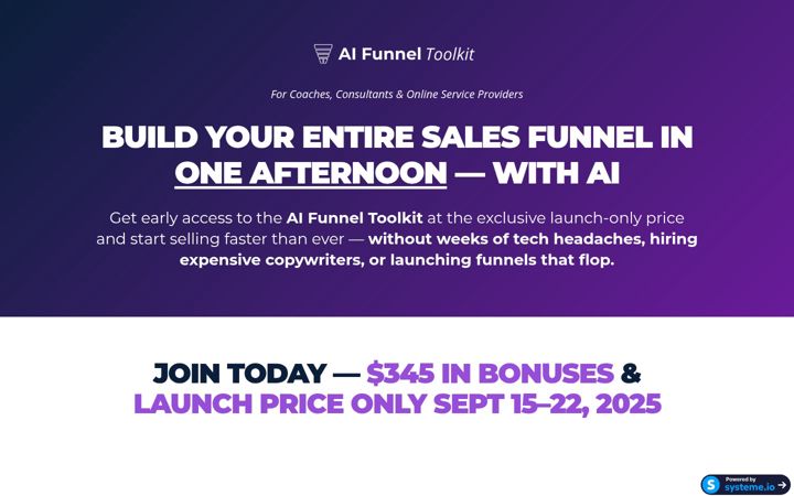 Screenshot of aifunneltoolkit.com