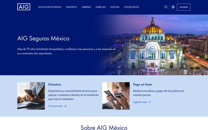 Screenshot of aig.com.mx