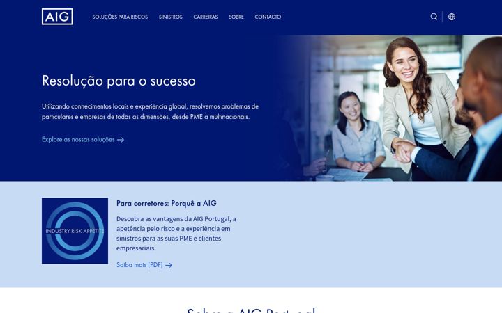 Screenshot of aig.com.pt