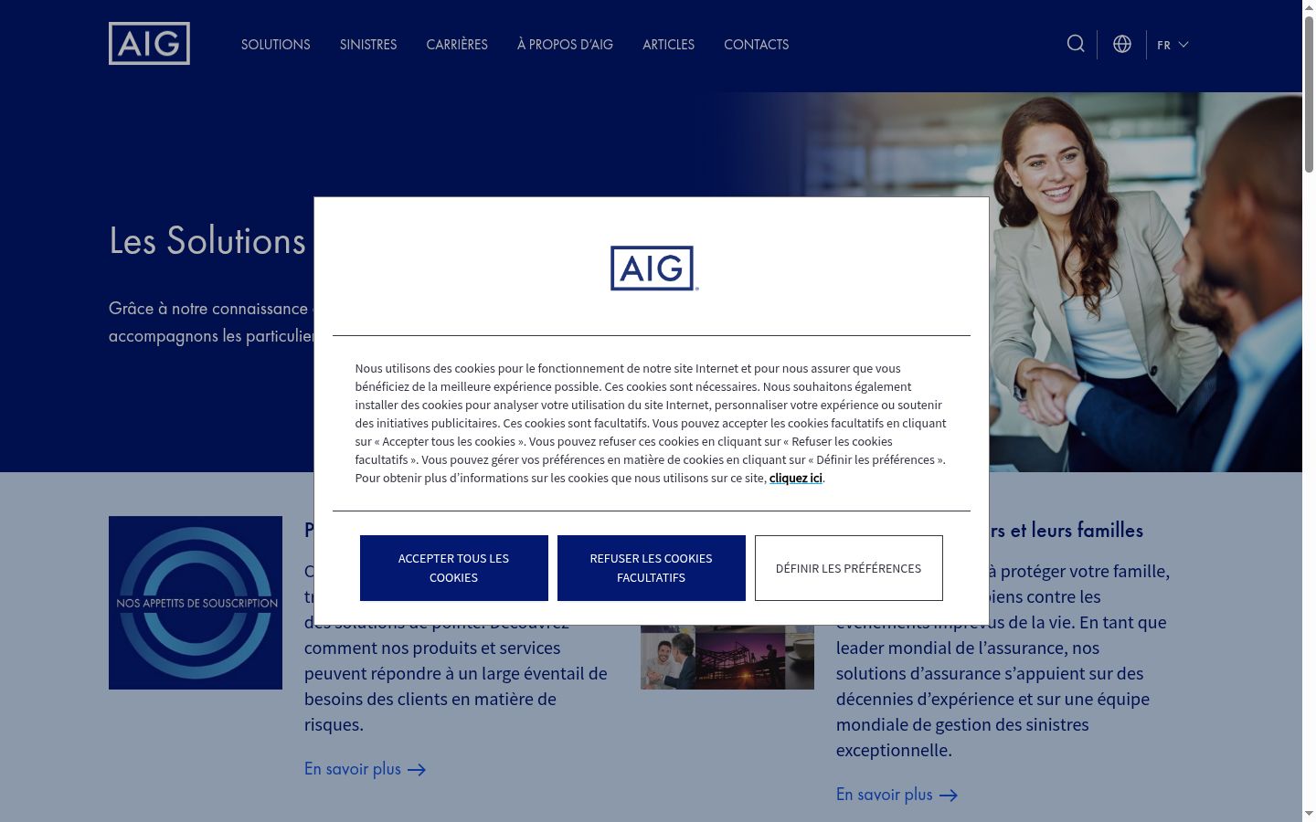 Screenshot of the consent banner shown before any interaction