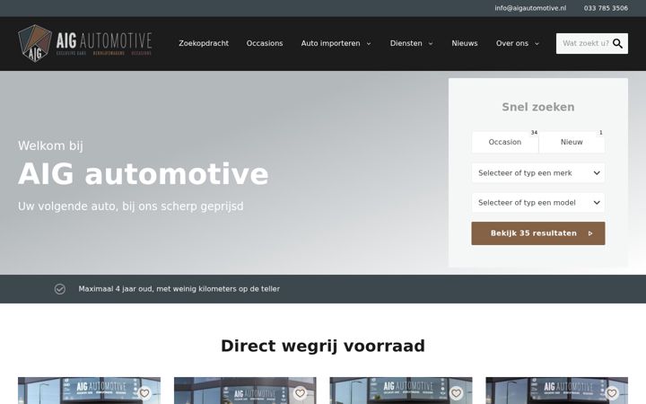 Snímek obrazovky aigautomotive.nl