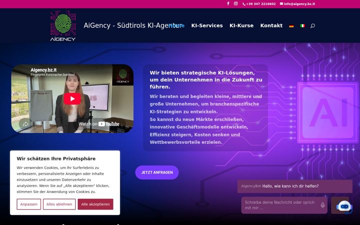 Screenshot of aigency.bz.it