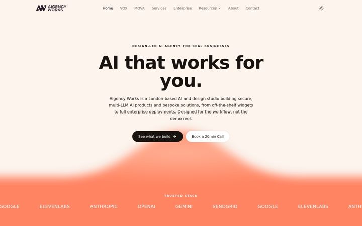 Screenshot of aigencyworks.com