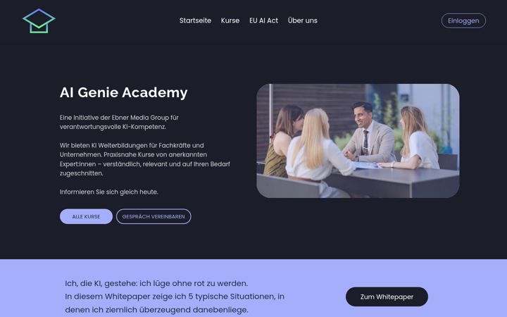 Skärmbild av aigenieacademy.com