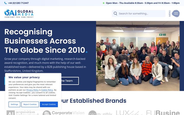 Screenshot of aiglobalmedialtd.com