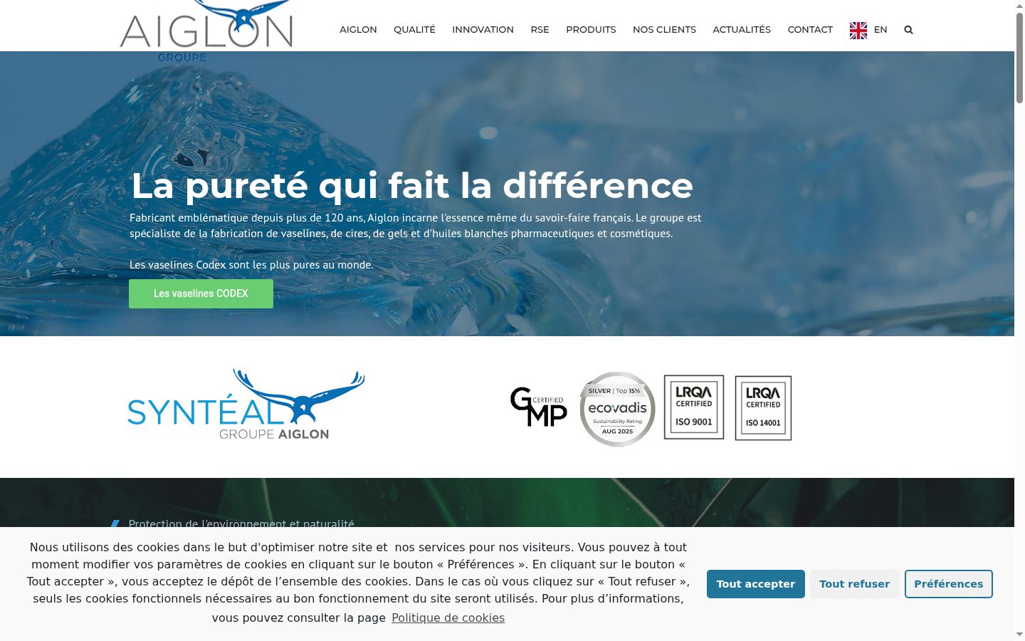 Screenshot of the consent banner shown before any interaction