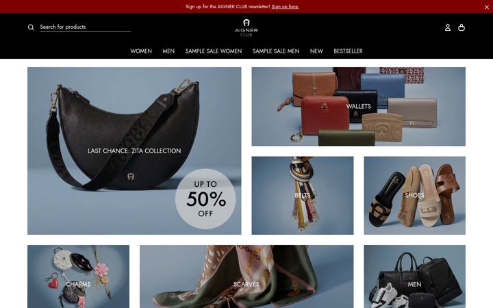 Screenshot of aigner-club.com