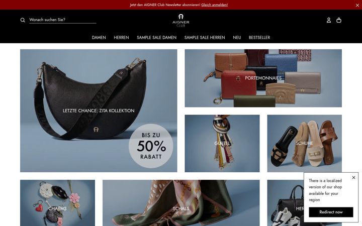 Screenshot of aigner-club.de